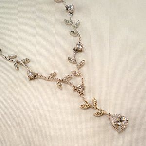 New Vine, Cubic Zirconias Silver DESIGNER Necklace